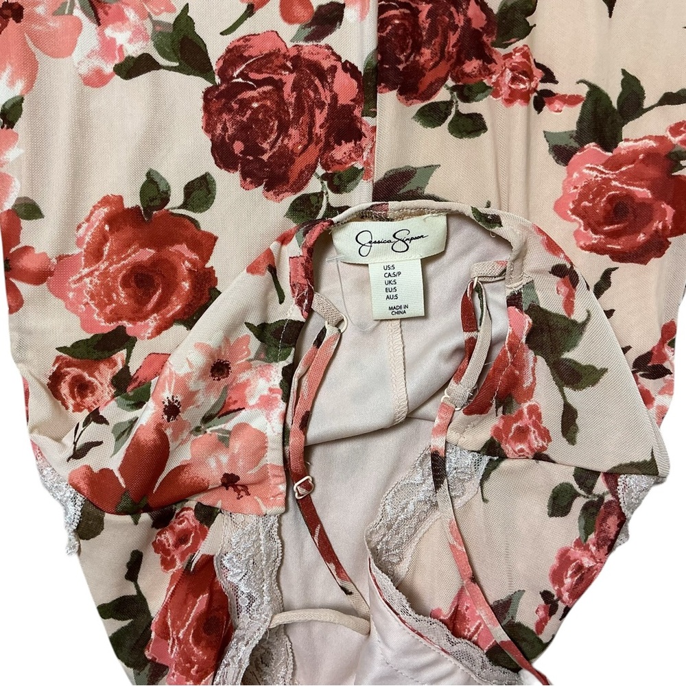 Jessica Simpson floral lace trim maxi dress size S - Picture 4 of 7